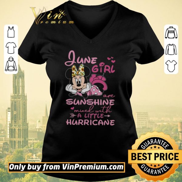 Awesome Mickey Mouse June Girl Are Sunshine Mixed With A Little Hurricane shirt sweater