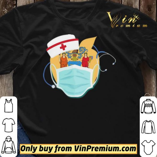 Apple Nurse Stethoscope New Jersey Flag Covid-19 shirt sweater