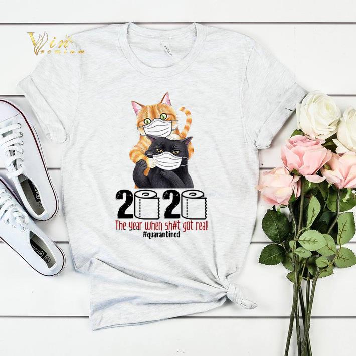 Cat wearing mask 2020 the year when shit got real quarantined shirt sweater 4 - Cat wearing mask 2020 the year when shit got real #quarantined shirt sweater