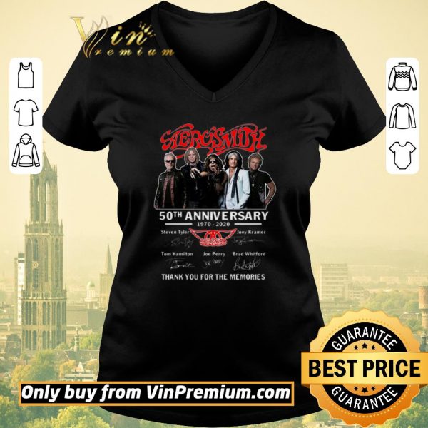 Funny Aerosmith 50 Th Anniversary 1970 2020 Signature Thank You For The Memories shirt sweater