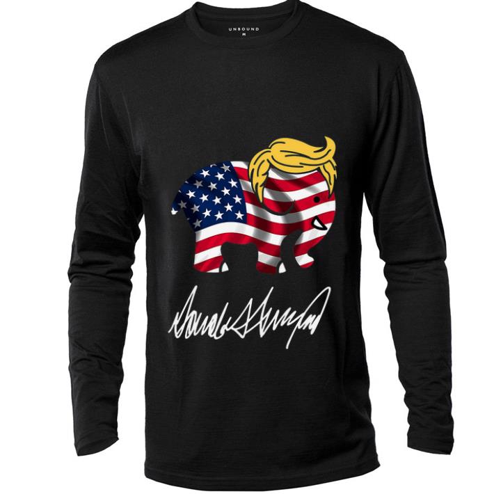 Hot Donald Trump Elephant American Flag Signature shirt 4 - Hot Donald Trump Elephant American Flag Signature shirt