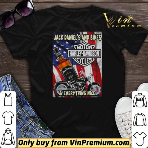 Jack Daniel’s And Bikes Motor Harley Davidson Cycles & Everything Nice American Flag shirt sweater