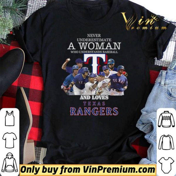 Never underestimate a woman who understands baseball and loves Rangers shirt sweater