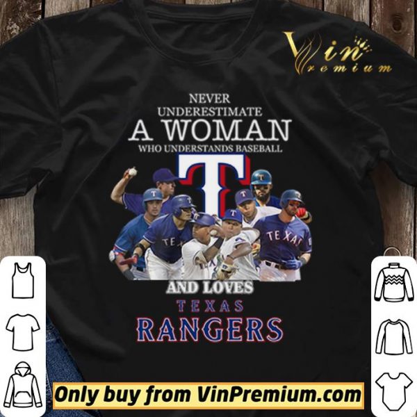 Never underestimate a woman who understands baseball and loves Rangers shirt sweater