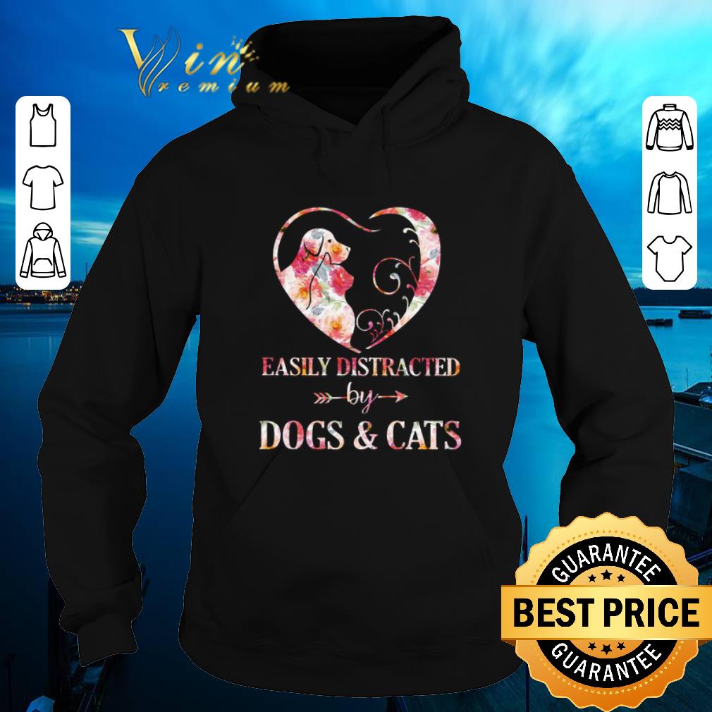 Official Easily Distracted By Dogs Cats shirt sweater 4 - Official Easily Distracted By Dogs & Cats shirt sweater