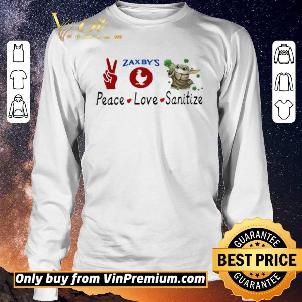 Top Baby yoda peace love sanitize zaxbys 2020 shirt sweater