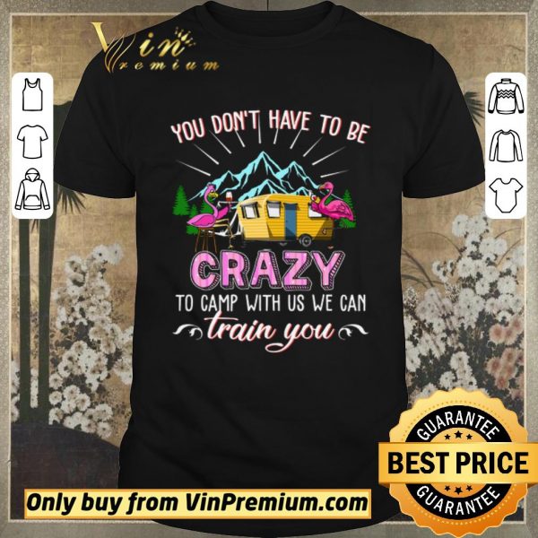 Top Flamingo You Don't Have To Be Crazy To Camp With Us We Can Train You shirt sweater