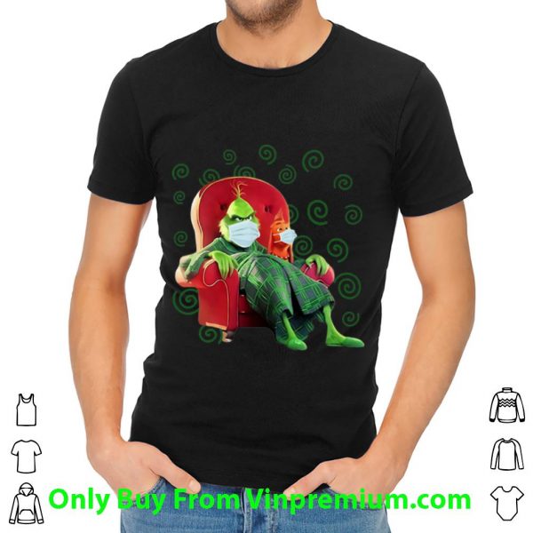 Top Grinch And Max Face Mask Stay At Home shirt