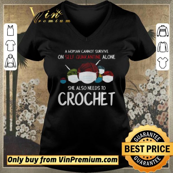 Pretty A Woman Cannot Survive On Self Quarantine Crochet shirt sweater