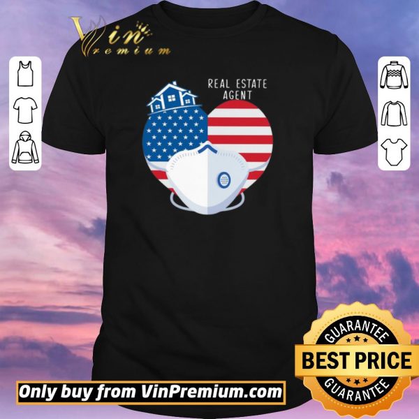 Premium Heart American Flag Mask Real Estate Agent shirt sweater
