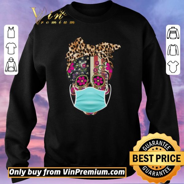 Awesome Skull Mask American Flag Leopard shirt sweater
