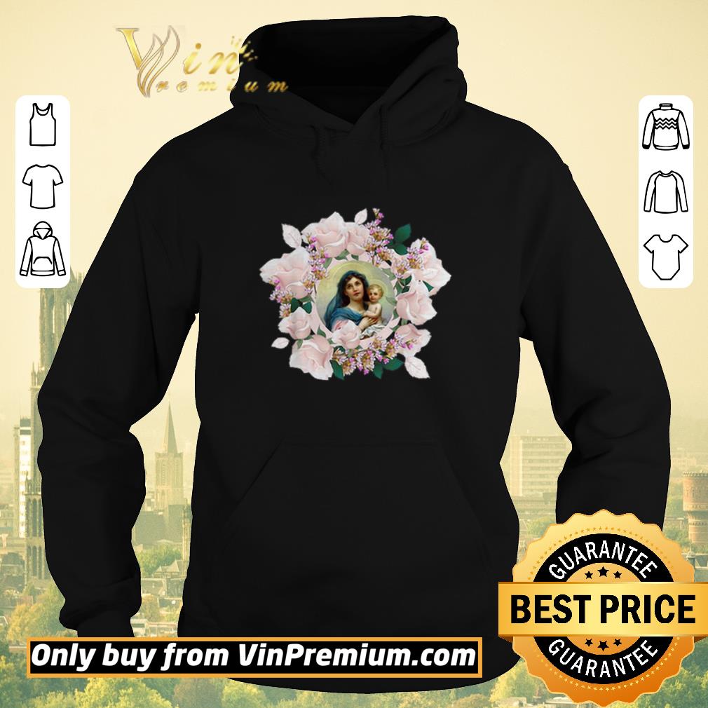 ad92a9eb official blessed mother mary and jesus flowers shirt sweater 4 - Official Blessed Mother Mary And Jesus Flowers shirt sweater