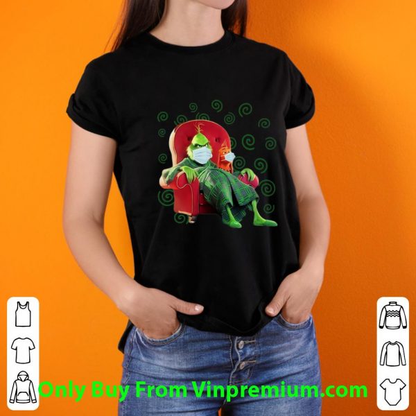 Top Grinch And Max Face Mask Stay At Home shirt