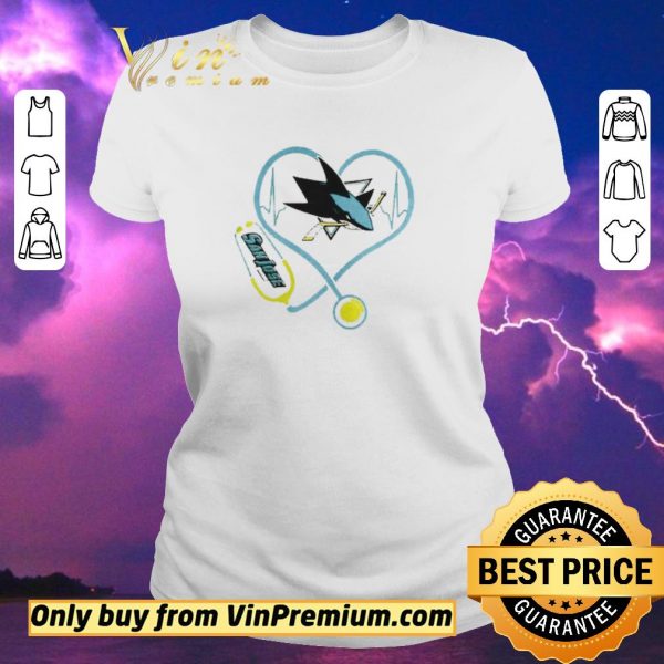 Premium Love San Jose Sharks Heart stethoscope shirt sweater