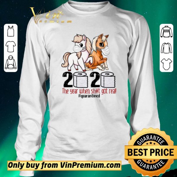 Funny Horse Mask 2020 The Year When Shit Got Real Quarantined Coronavirus shirt sweater