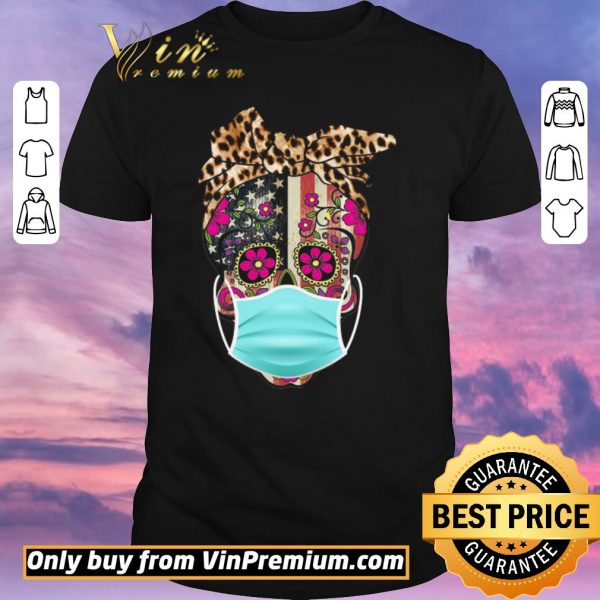 Awesome Skull Mask American Flag Leopard shirt sweater