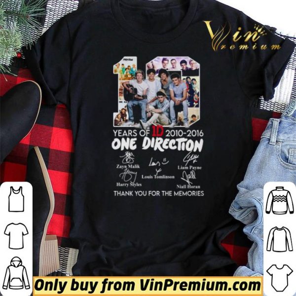10 Years of 1D 2010-2016 One Direction thank you for the memories signatures shirt sweater
