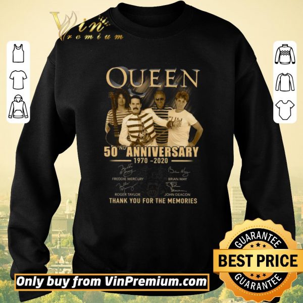 Premium Queen 50nd Anniversary 1970 2020 Signature Thank You For The Memories shirt sweater