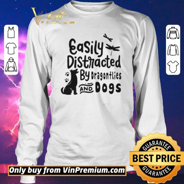 Awesome Easily distracted by dragonflies and dogs shirt sweater