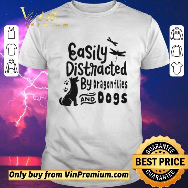 Awesome Easily distracted by dragonflies and dogs shirt sweater