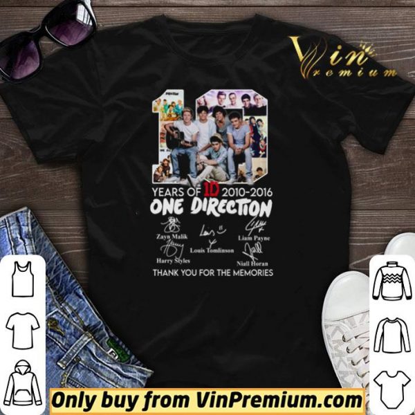10 Years of 1D 2010-2016 One Direction thank you for the memories signatures shirt sweater