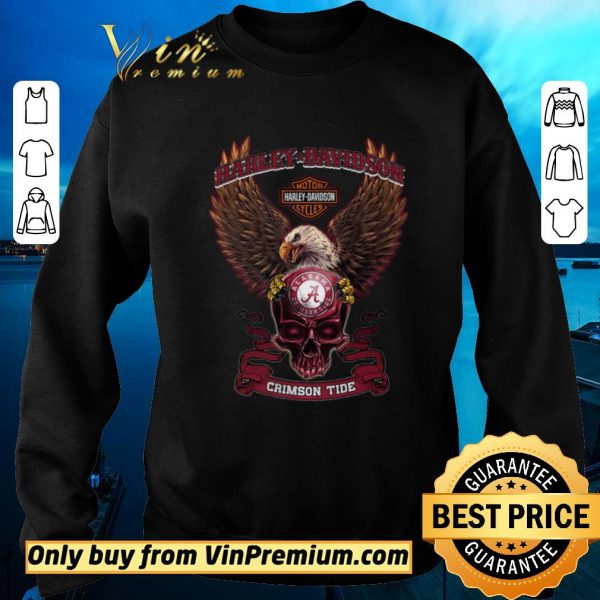 Official Skull Motor Halley Davidson Cycles Alabama Crimson Tide shirt sweater