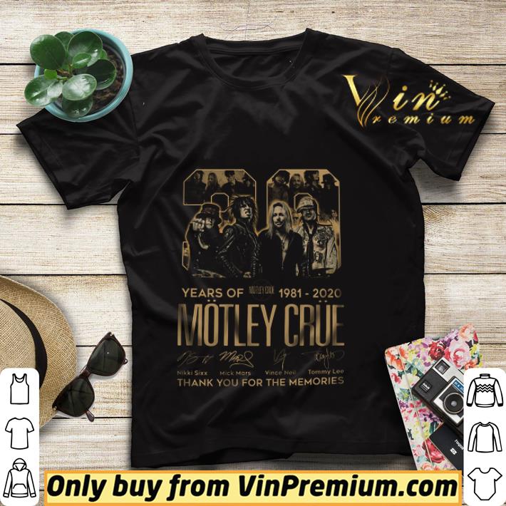 04d24e58 39 years of motley crue 1981 2020 signature thank you for the memories shirt sweater 4 - 39 Years Of Motley Crue 1981 2020 Signature Thank You For The Memories shirt sweater