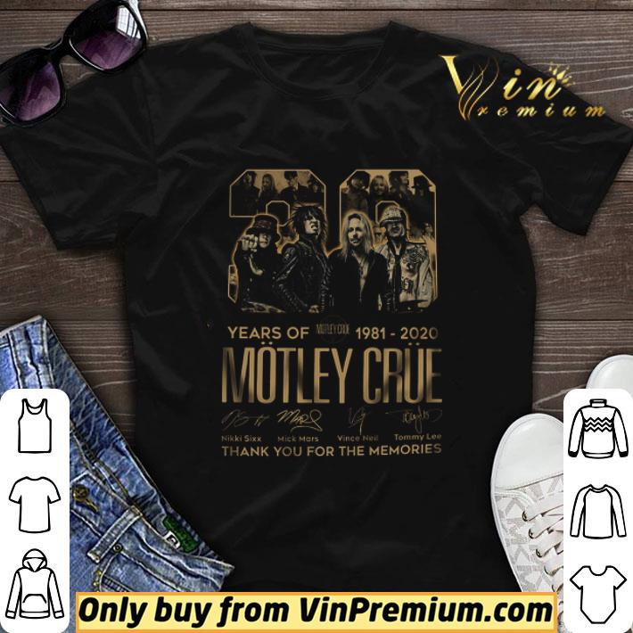 39 Years Of Motley Crue 1981 2020 Signature Thank You For The Memories shirt sweater