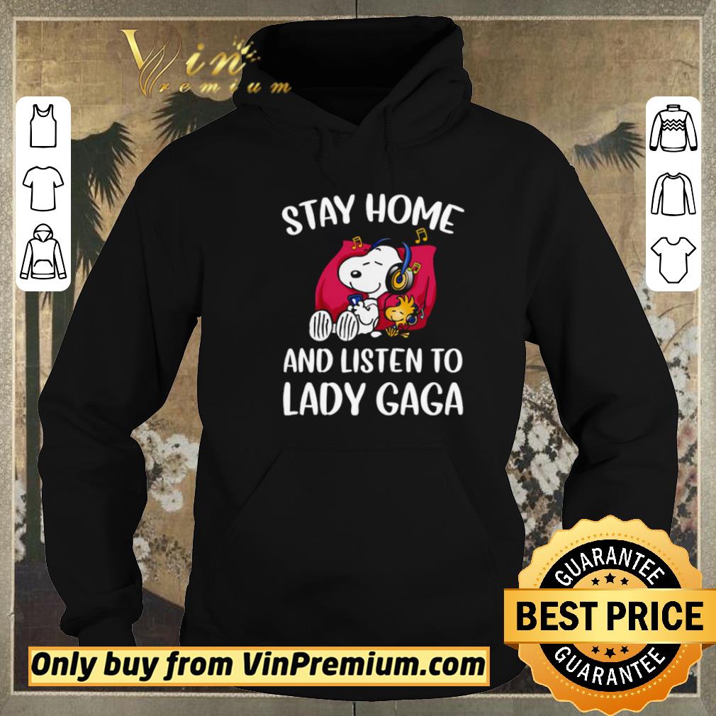 0c2ae600 awesome snoopy and woodstock stay home and listen to lady gaga shirt sweater 4 - Awesome Snoopy and Woodstock stay home and listen to Lady Gaga shirt sweater