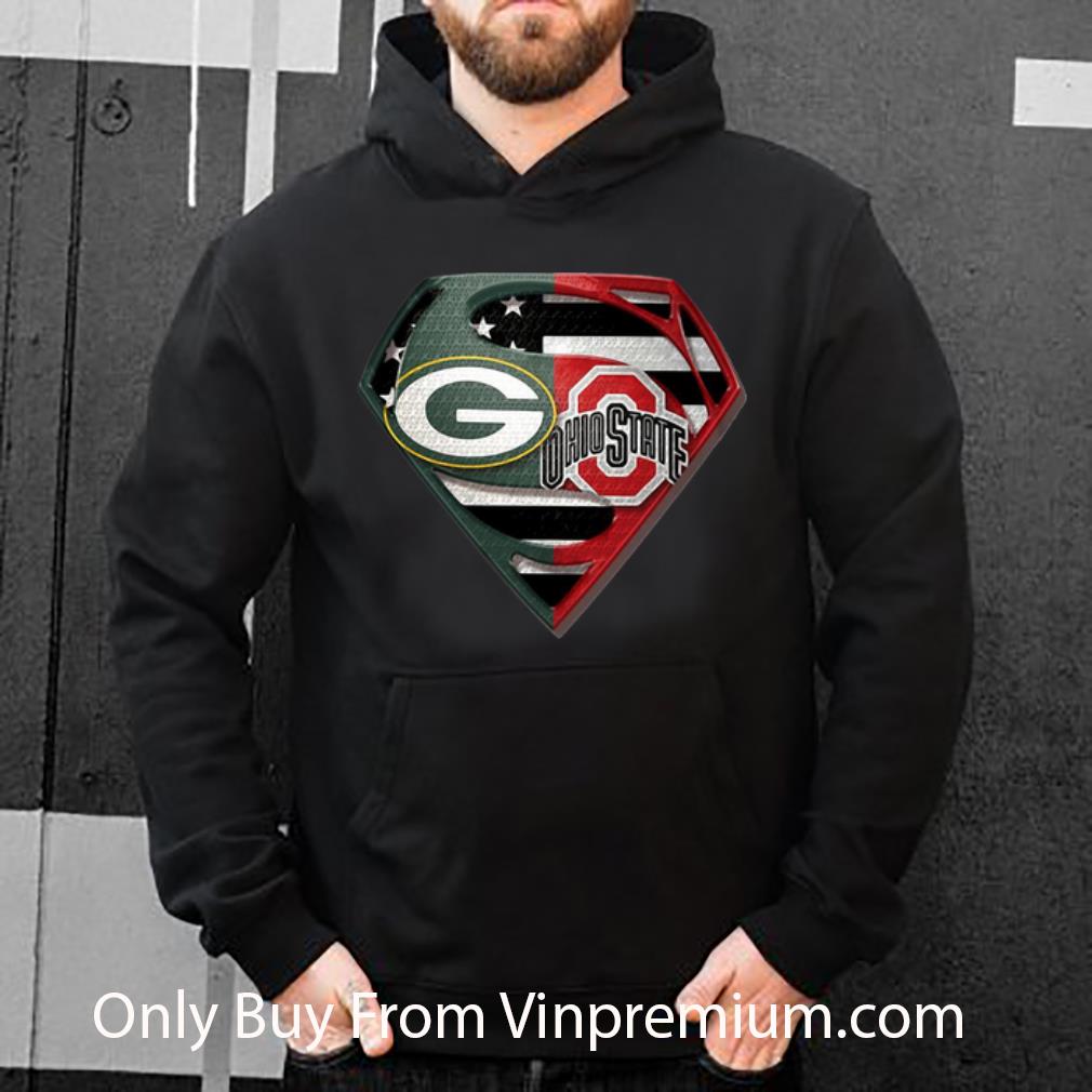 1ea36498 official superman green bay packers and ohio state shirt 4 - Official Superman Green Bay Packers And Ohio State shirt