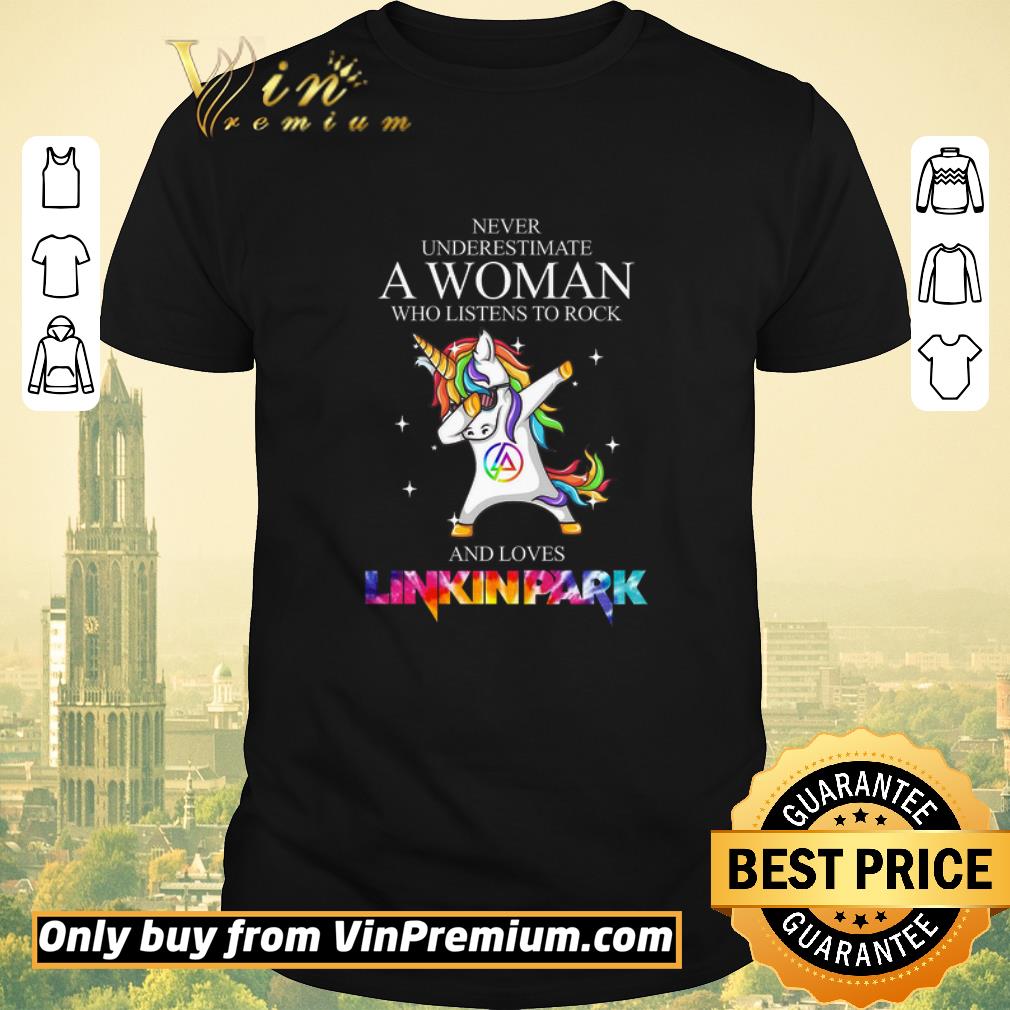 Awesome Unicorn Never Underestimate A Woman Who Listens To Rock And Loves Linkinpark shirt sweater