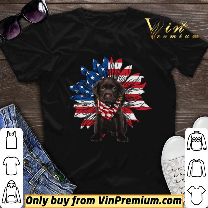 Chocolate Labs Sunflowers American Flag shirt sweater