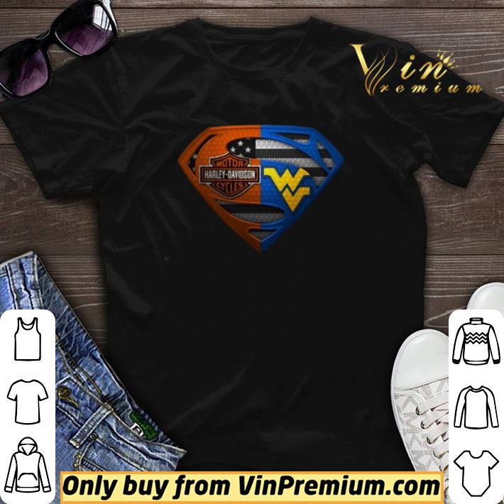 Superman Harley Davidson And West Virginia Mountaineers football shirt sweater