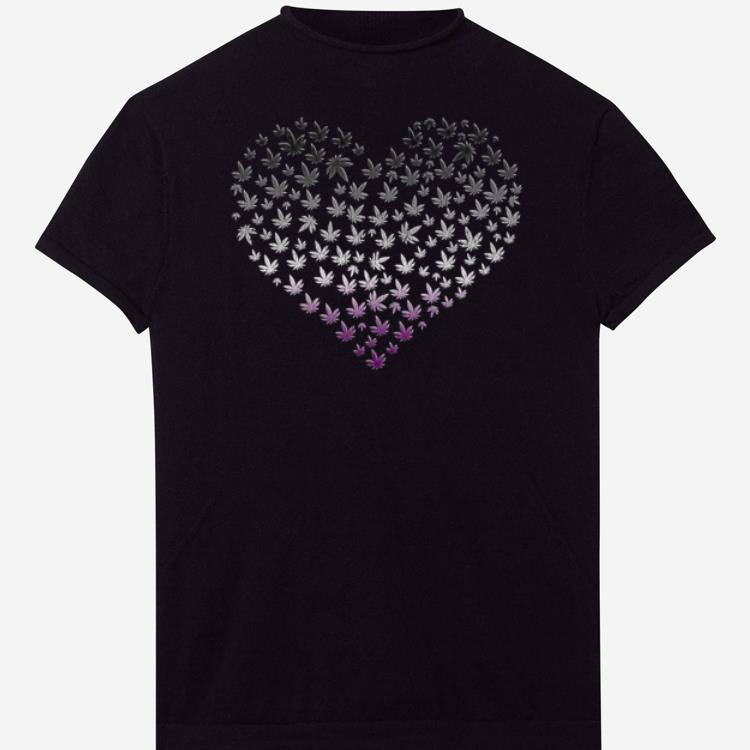 Nice Asexual Marijuana Weed Pot Leaf Ace Pride Cannabis Heart Shirt