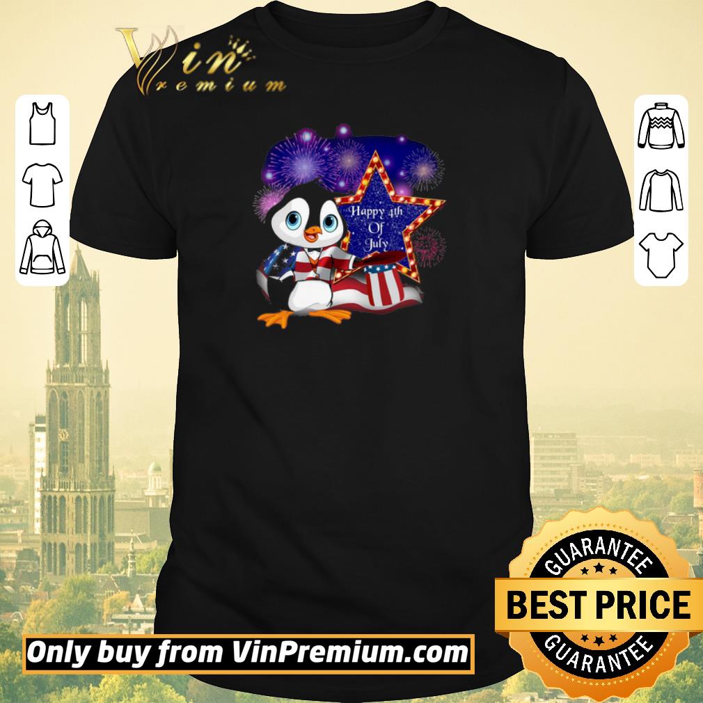 Funny Happy 4th Of July Star Hat Penguin American Flag shirt sweater