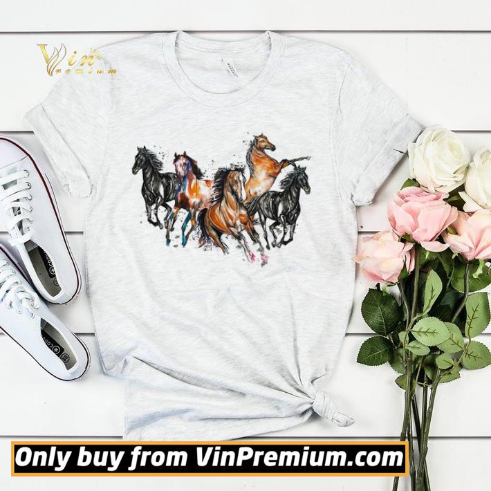 3cbf647d five horses watercolor shirt sweater 4 - Five Horses Watercolor shirt sweater