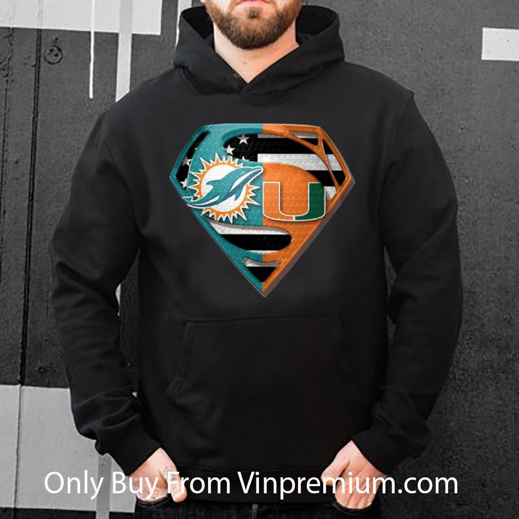 4df06dae hot superman miami dolphins and miami hurricanes shirt 4 - Hot Superman Miami Dolphins And Miami Hurricanes shirt