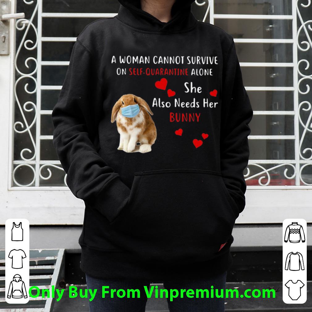 4eea2bab premium a woman cannot survive on self quarantine alone bunny shirt 4 - Premium A Woman Cannot Survive On Self Quarantine Alone Bunny shirt