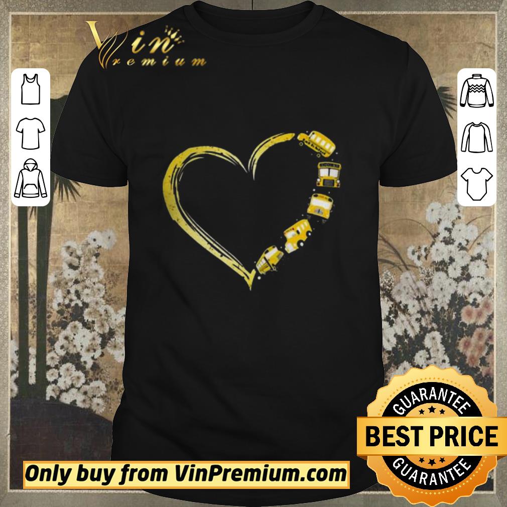 Hot Heart love school bus back to school shirt sweater