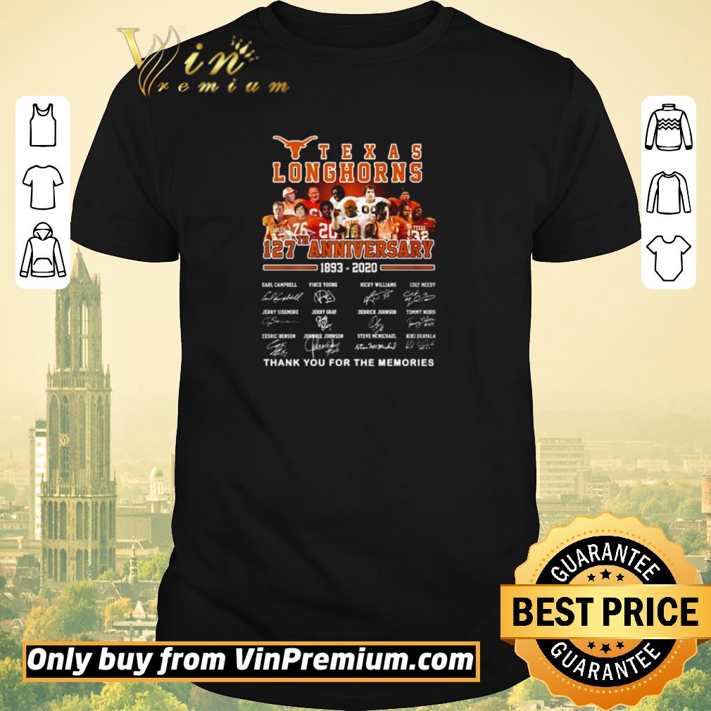Hot Texas Longhorns 127th anniversary 1893 2020 thank you for the memories shirt sweater