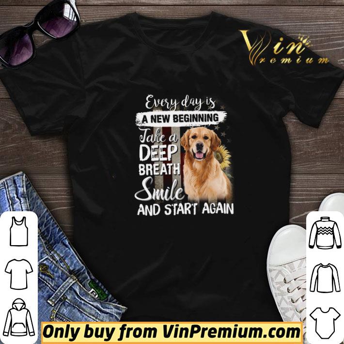 Golden Retriever American Flag Every Day Is A New Beginning Take A Deep shirt sweater