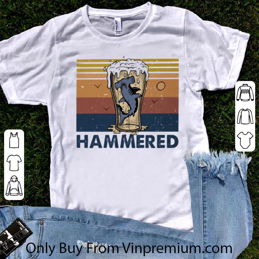 Premium Vintage Glass Beer Shark Hammered shirt