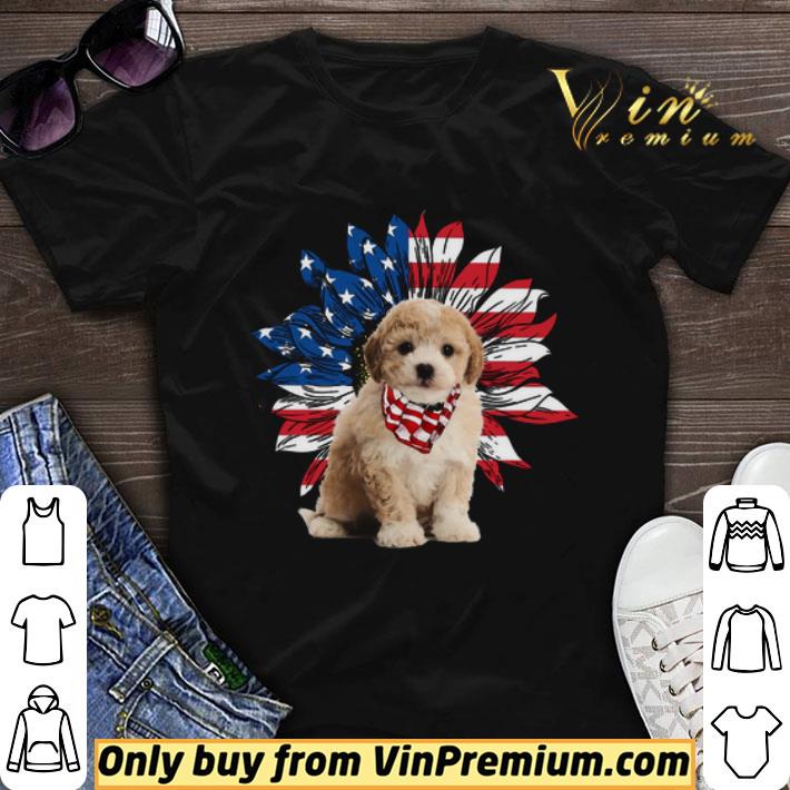 Cavapoochon Sunflowers American Flag shirt sweater