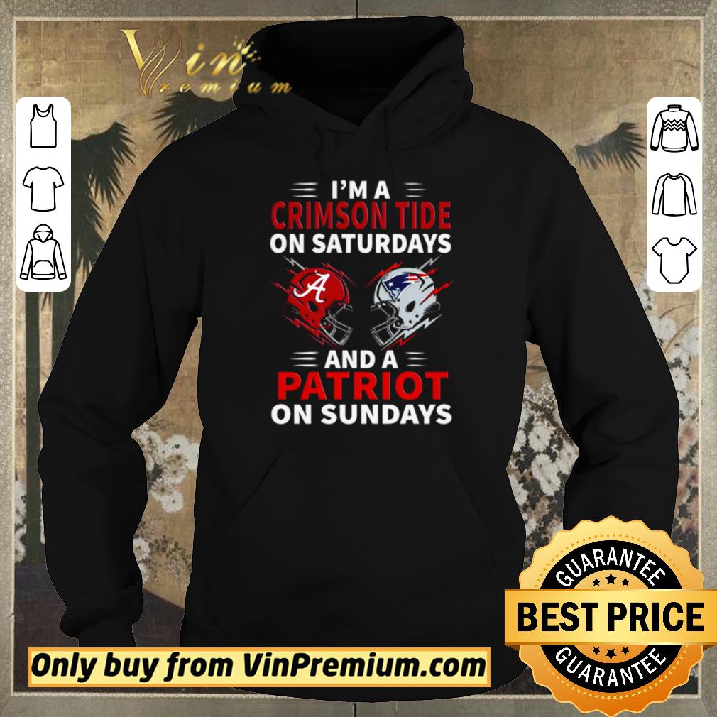 83fa61ab pretty nice funny i m a crimson tide on saturdays and a patriot on sundays shirt sweater 4 - Pretty Nice Funny I’m a Crimson Tide on Saturdays and a Patriot on Sundays shirt sweater
