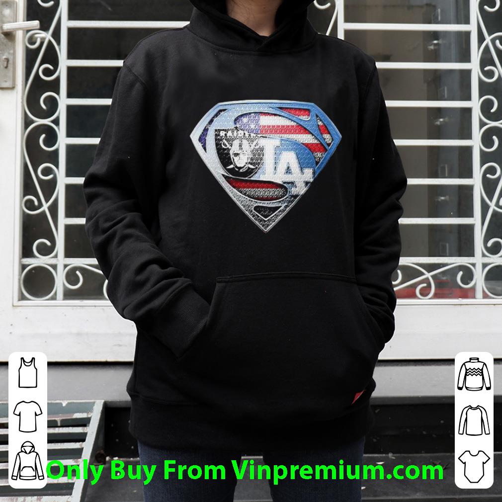 843ffb9e premium superman american flag oakland raiders and los angeles dodgers shirt 4 - Premium Superman American Flag Oakland Raiders And Los Angeles Dodgers shirt