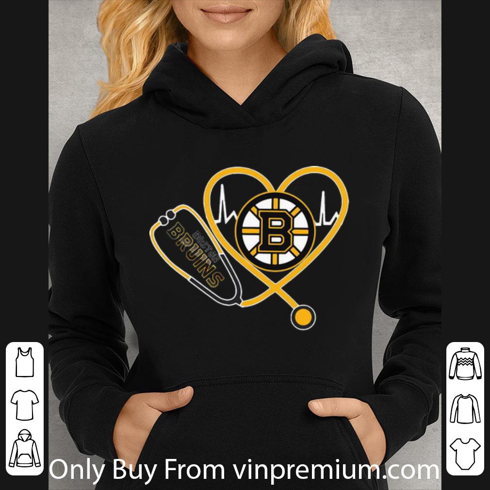 91a3d54f premium boston bruins nurse heartbeat stethoscope shirt 4 - Premium Boston Bruins Nurse Heartbeat Stethoscope shirt
