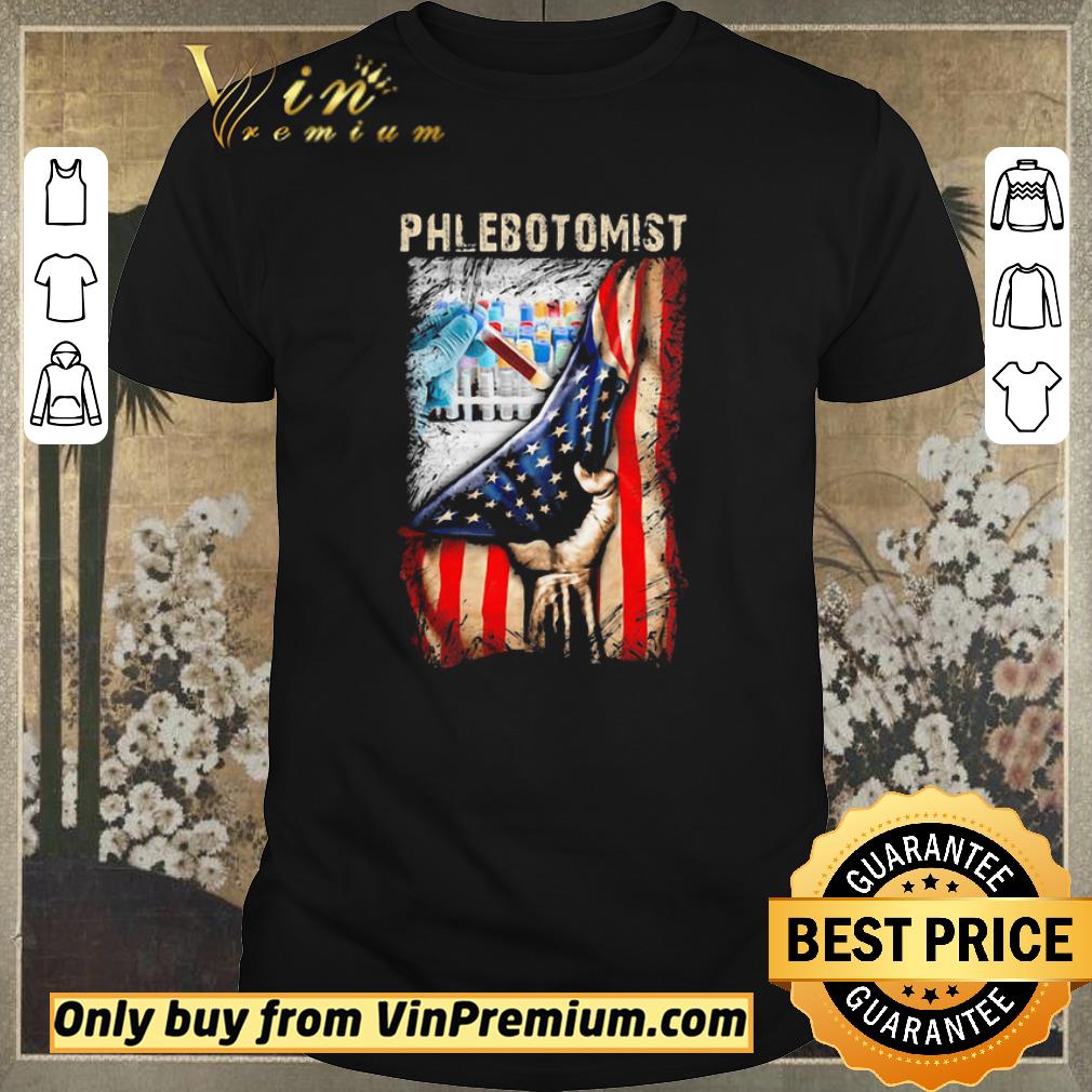 Nice Funny Awesome Phlebotomist nurse American flag veteran Independence Day shirt sweater