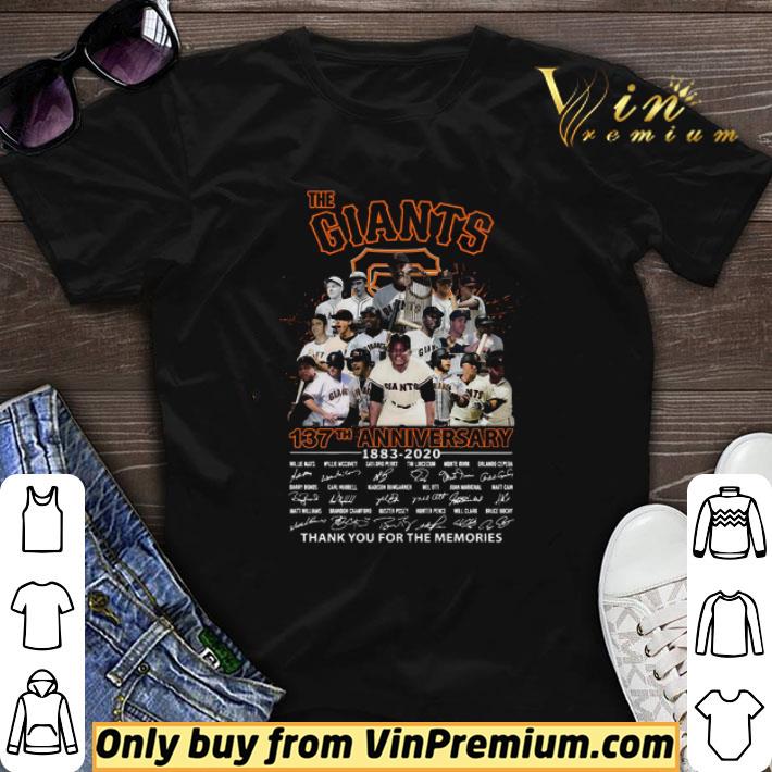 The Giants 137th Anniversary 1883 2020 Thank You For The Memories Signatures shirt sweater