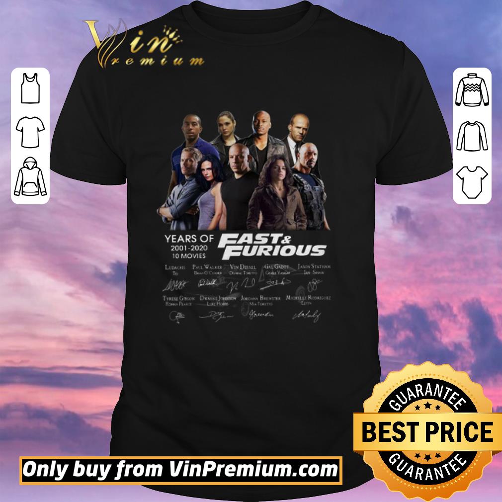 Premium 19 Years Of Fast And Furious 2001 2020 10 Movies Signature shirt sweater