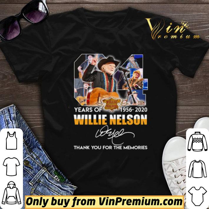 64 Years of Willie Nelson 1956-2020 thank you for memories signature shirt sweater